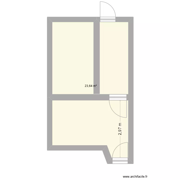 airbbnb4. Plan de 1  et 24 m²