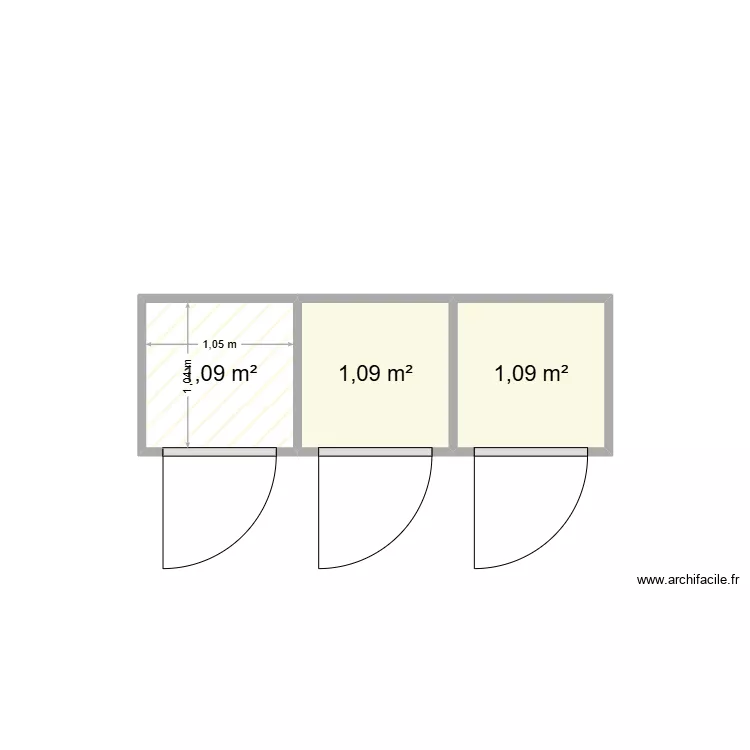 cabine trio. Plan de 