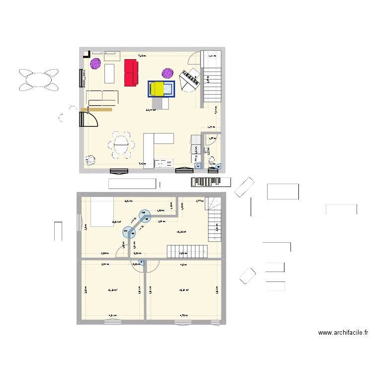 Maison H-v2. Plan de 5 pièces et 131 m2