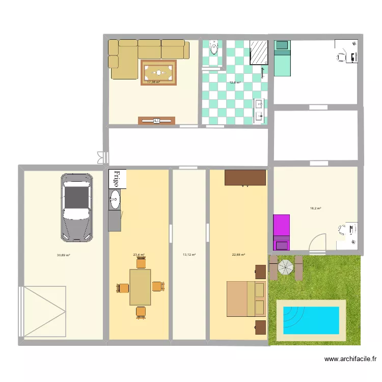 PLAN CASA. Plan de 7  et 136 m²