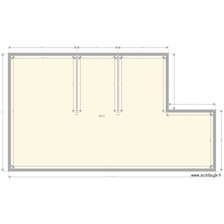 Mada 2. Plan de 1 pièce et 225 m2