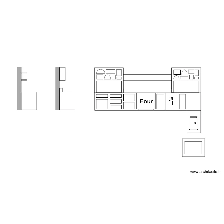 cuisine coupe niche plan de travail. Plan de cuisine coupe niche plan de travail. Plan de