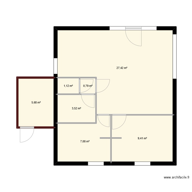 Talaris. Plan de 7 pièces et 55 m2