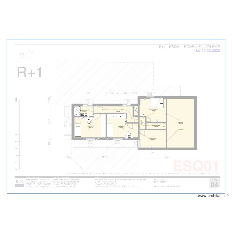 LAC BLEU Plan R+1 Final. Plan de 10 pièces et 96 m2