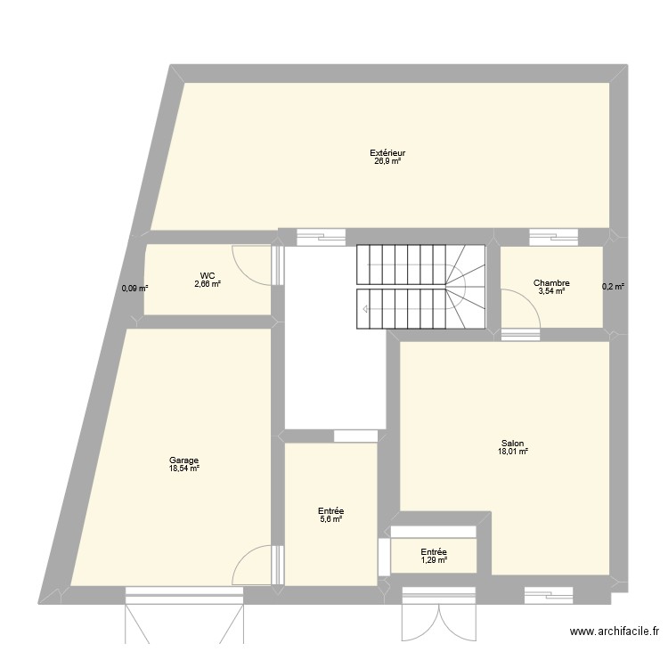 Plan Maison avec sous sol. Plan de 9 pièces et 78 m2