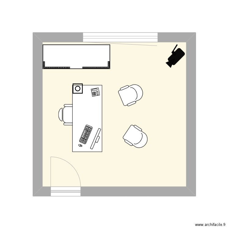 Bureau AACAPUCINS. Plan de 1 pièce et 15 m2