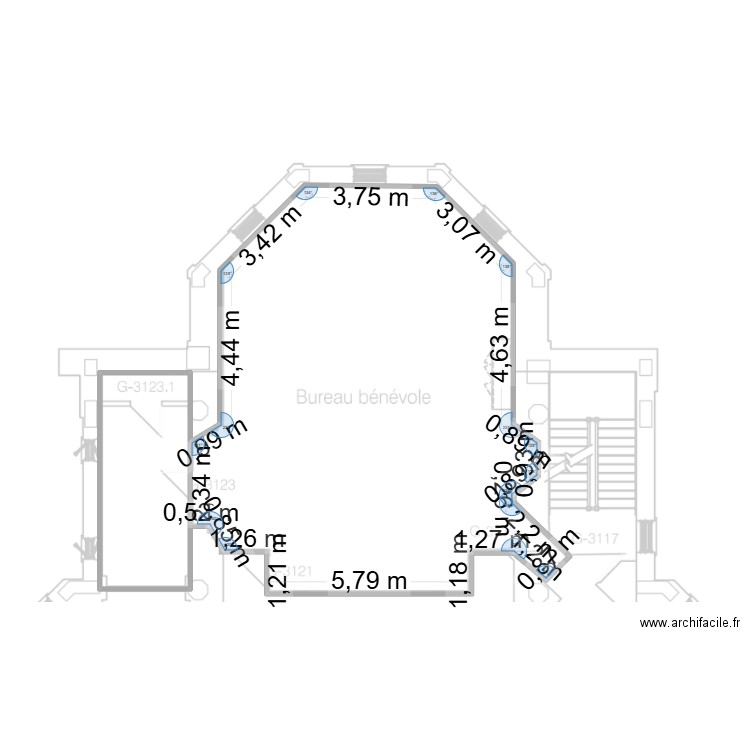 Biblio NIM version 2. Plan de 2 pièces et 109 m2