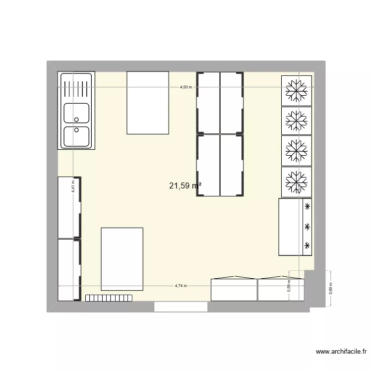 SallePrelevement. Plan de 1 et 22 m² SallePrelevement. Plan de 1 et 22 m²