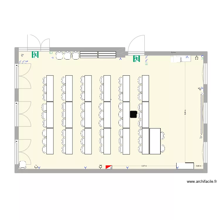 Salle Vulcain 345. Plan de 