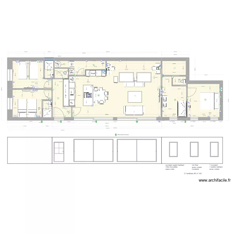 PROJET CAILLE - AMENAGEMENT INTERIEUR PLAN E CLOISONS bis. Plan de 