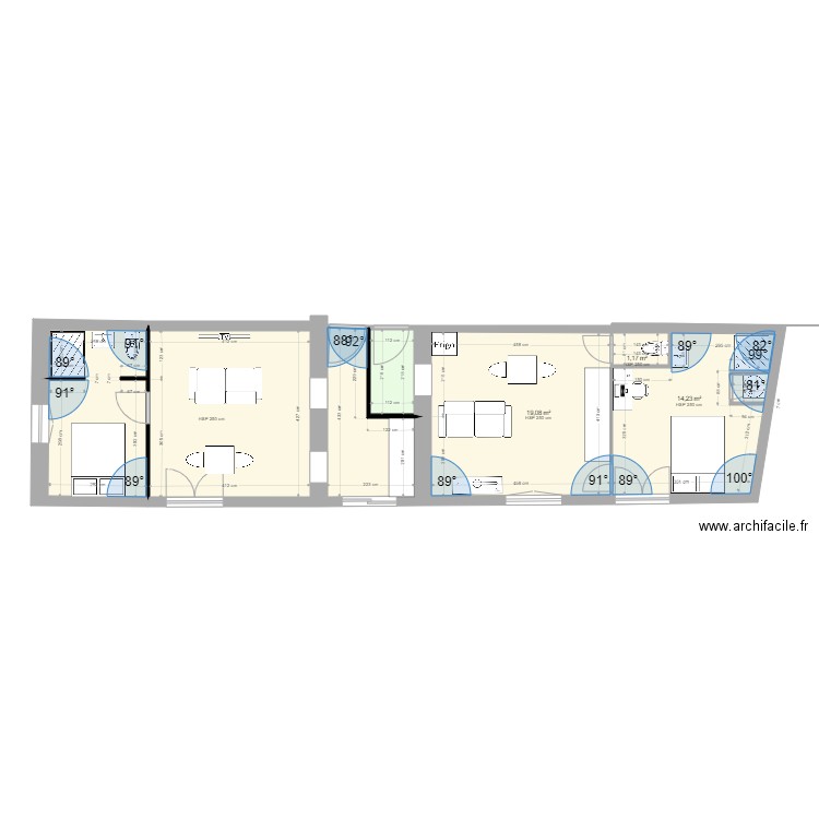 PLATEAU CENTRE MDM REV 4. Plan de 7 pièces et 72 m2