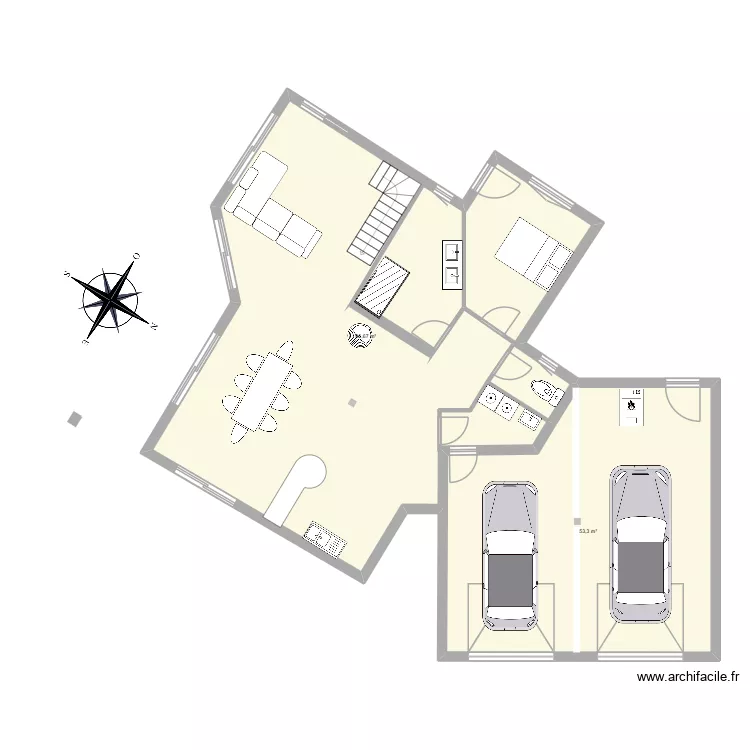 sosso 4. Plan de 2  et 150 m²