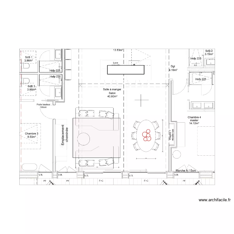 hanus 6 chaises. Plan de 