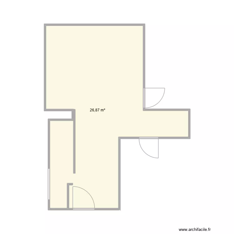 RDC VIDE. Plan de 1  et 27 m²