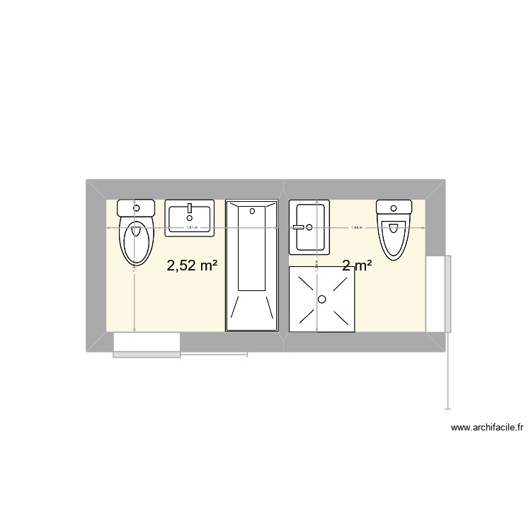 Salles eau. Plan de 0 pièce et 0 m2