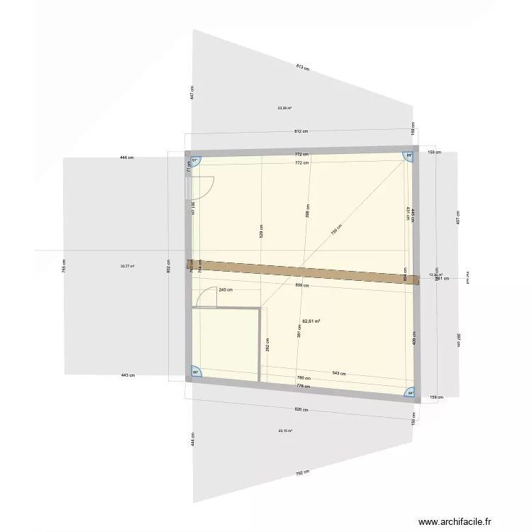 dressing grenier vierge. Plan de 