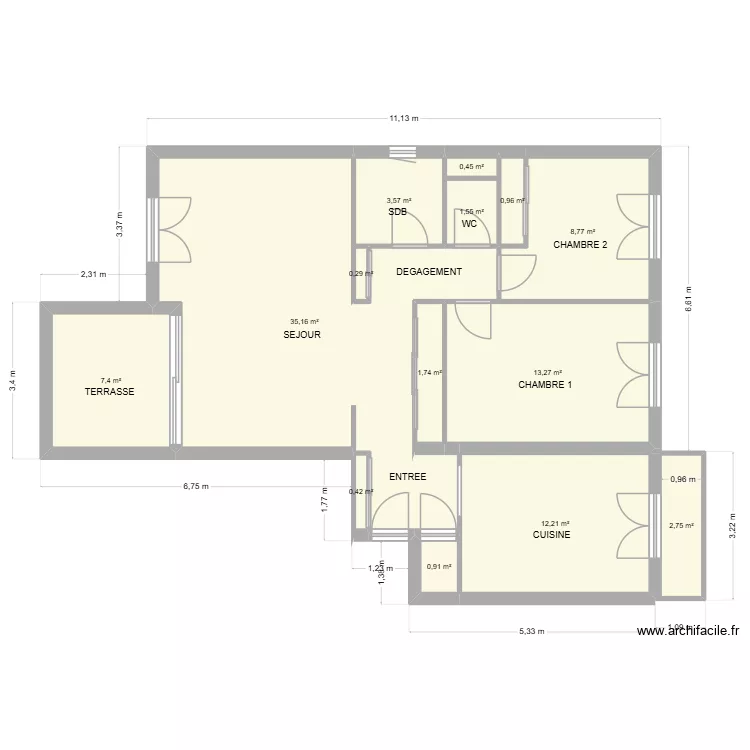 AUBERT. Plan de 14  et 89 m²
