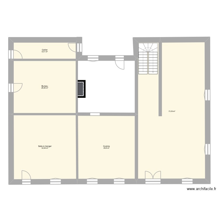 grande maison,. Plan de 5 pièces et 171 m2