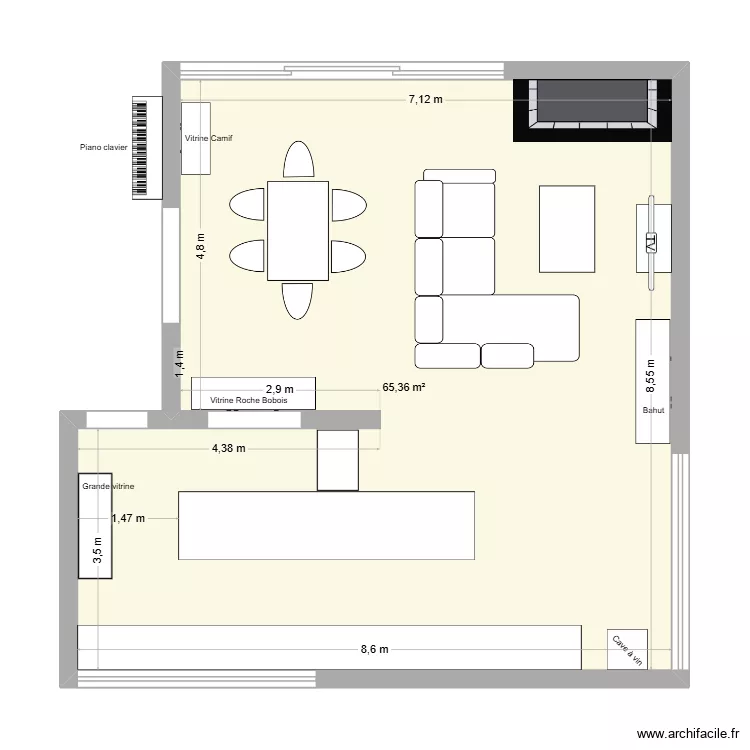 3 Epis RDC. Plan de 1  et 65 m²