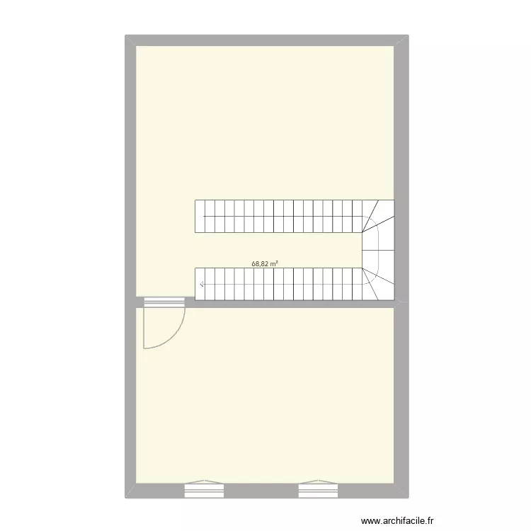 Brcelonette. Plan de 1 pièce et 69 m²