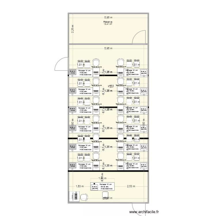 Labo 2 (TP) Vdef2_80cm. Plan de 2 et 84 m² Labo 2 (TP) Vdef2_80cm. Plan de 2 et 84 m²