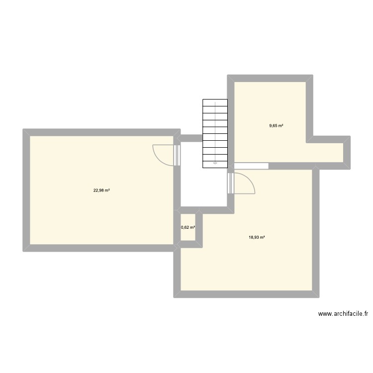 Cascade. Plan de 4 pièces et 52 m2