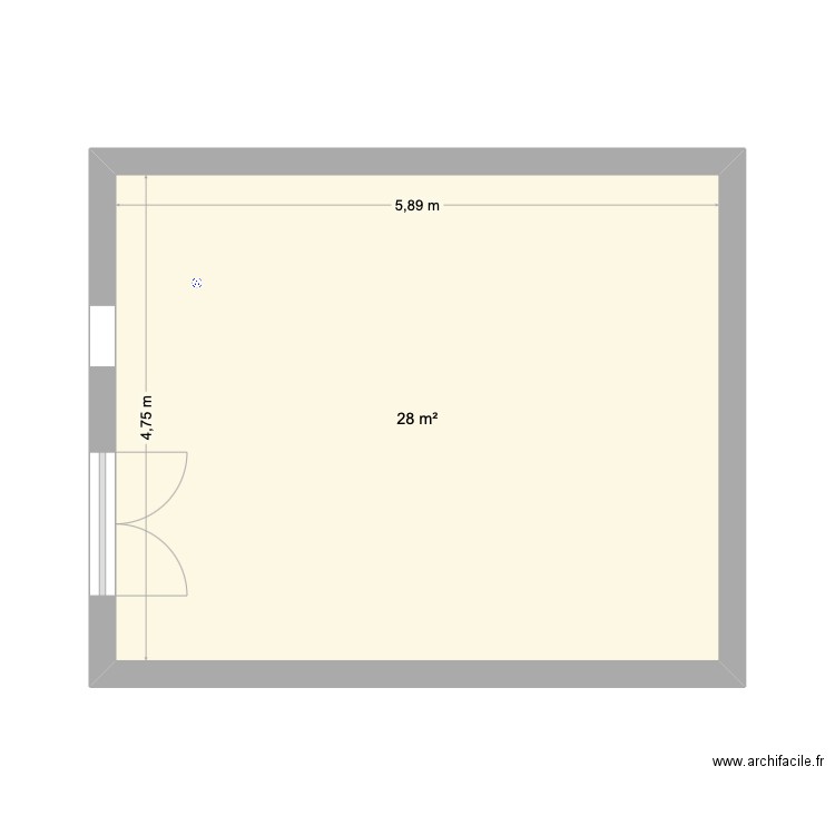Piscine. Plan de 1 pièce et 28 m2