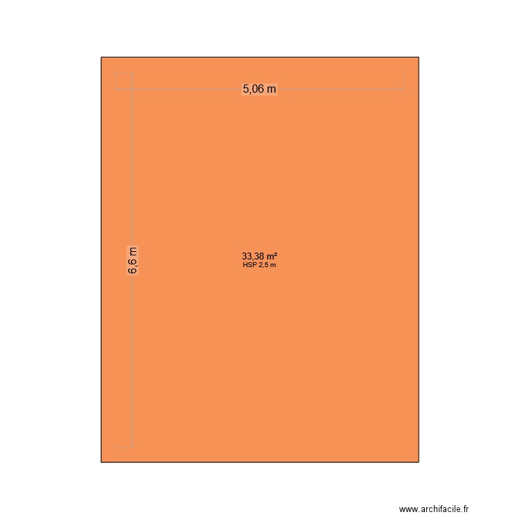garage. Plan de 1 pièce et 33 m2
