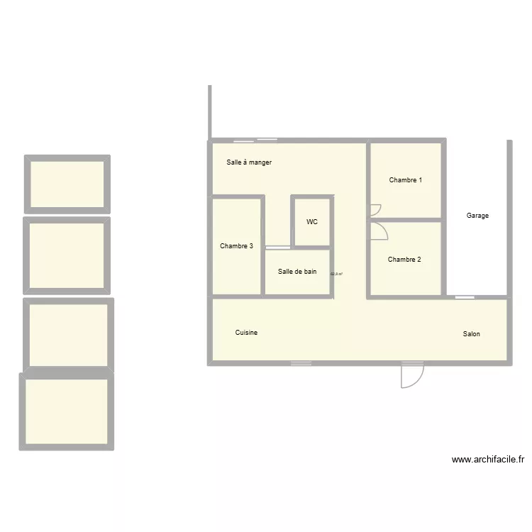 Bras Panon. Plan de 10  et 141 m²