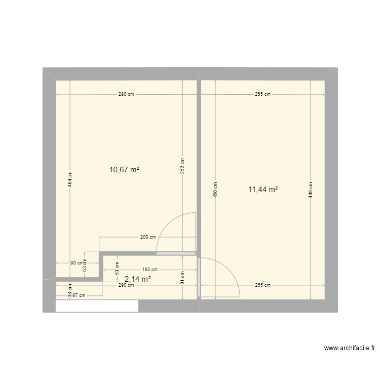 CHAMBRES CAMP. Plan de 3 pièces et 24 m2