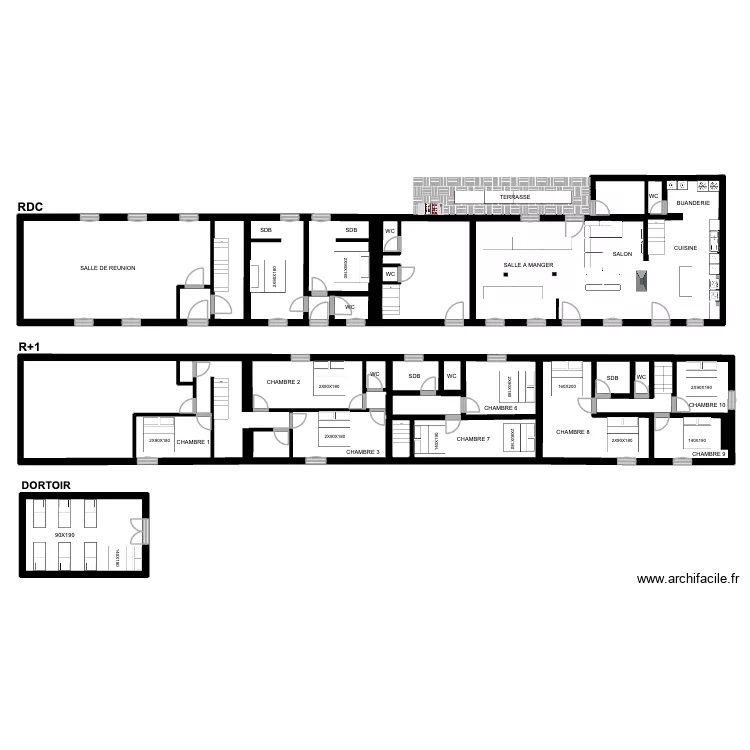LES PETITS AUGEONS - NOUVEAU ELECTRICITE. Plan de 24  et 356 m²