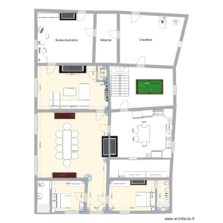 chambre 1. Plan de 5 pièces et 104 m2