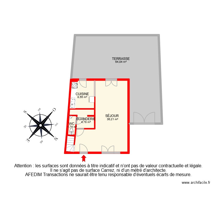 BI 32298. Plan de 13 pièces et 176 m2