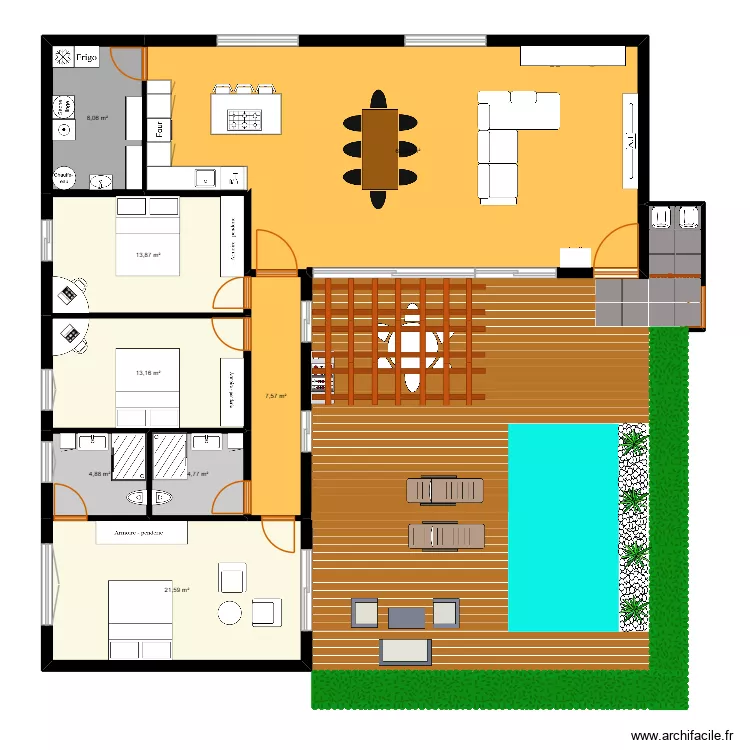 bungalow croatie. Plan de 8  et 136 m²