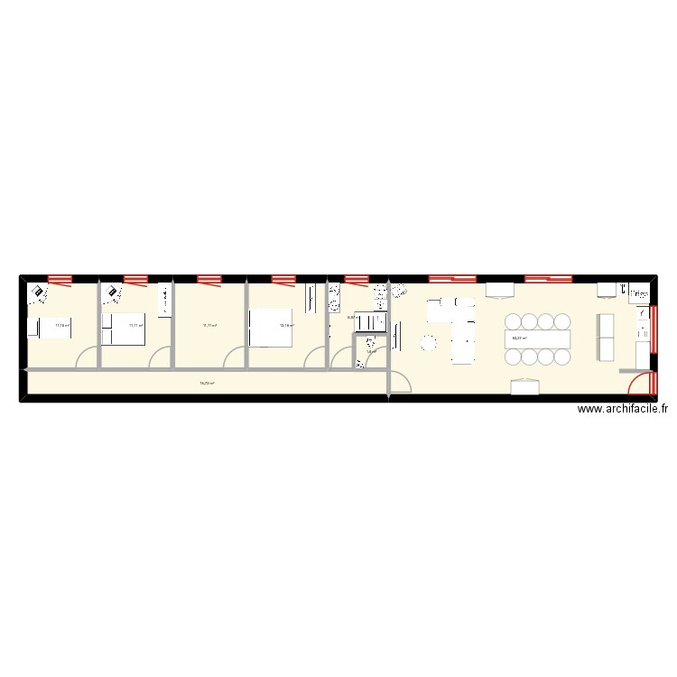 vern. Plan de 8 pièces et 123 m2