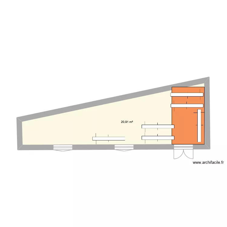abri v&eacute;los 2. Plan de 1  et 21 m²