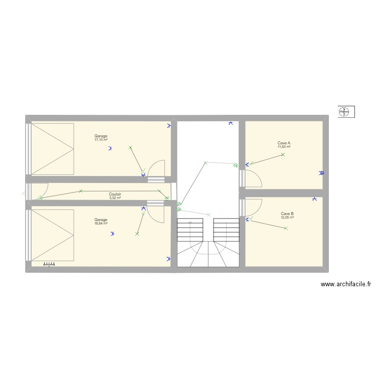 J. Mguifar Garage. Plan de 5 pièces et 65 m2