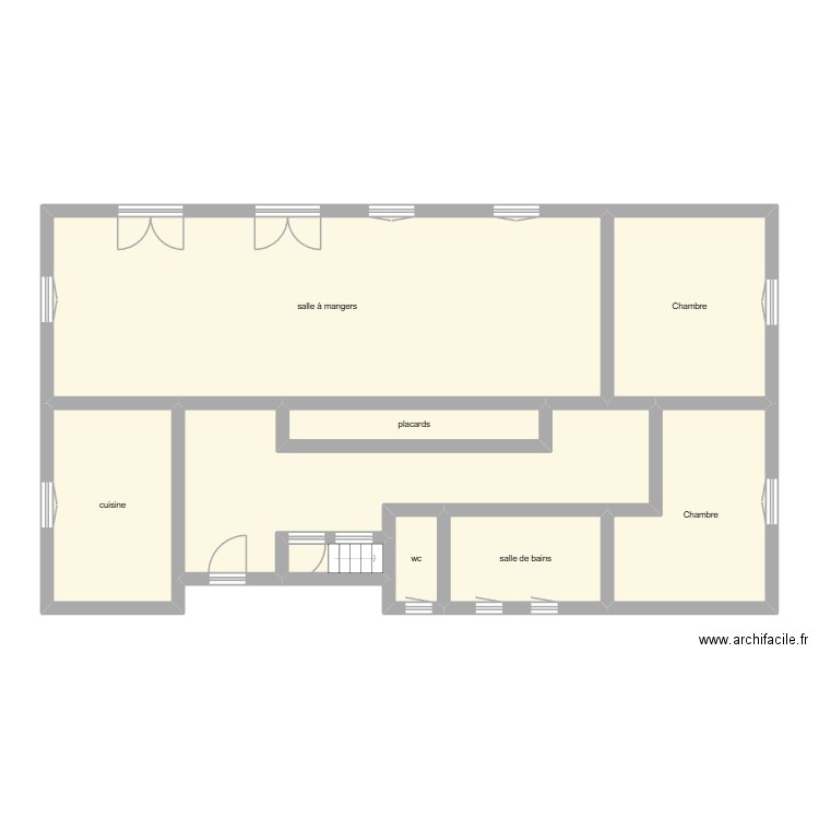ROQUECAVE Gacien état initial. Plan de 9 pièces et 110 m2