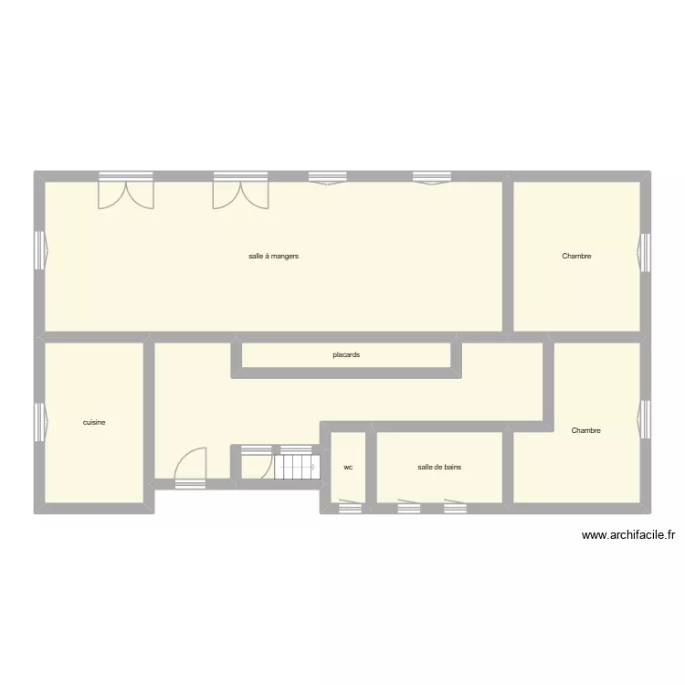 ROQUECAVE Gacien &eacute;tat initial. Plan de 9 pièces et 110 m²