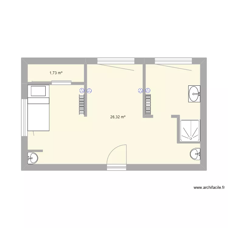plan 1. Plan de 2  et 28 m²