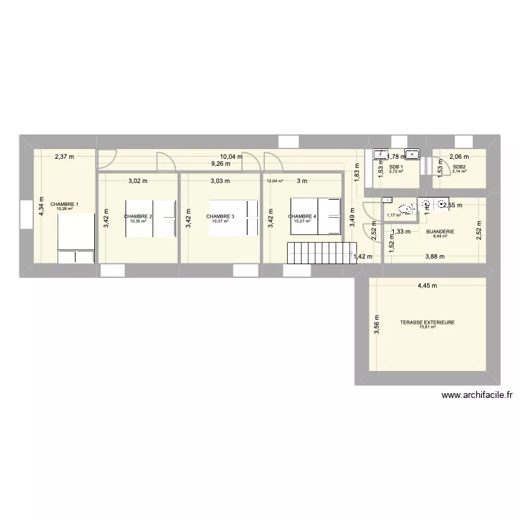 CARDAILLAC HAUT - APRES TRAVAUX. Plan de 10  et 85 m²