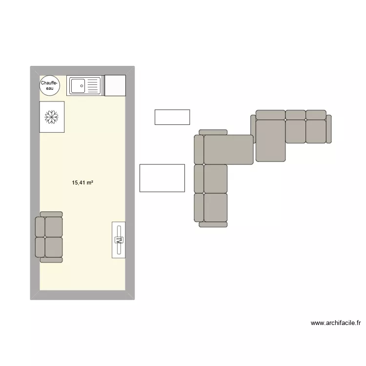laure. Plan de 1 Pièce et 15 m²