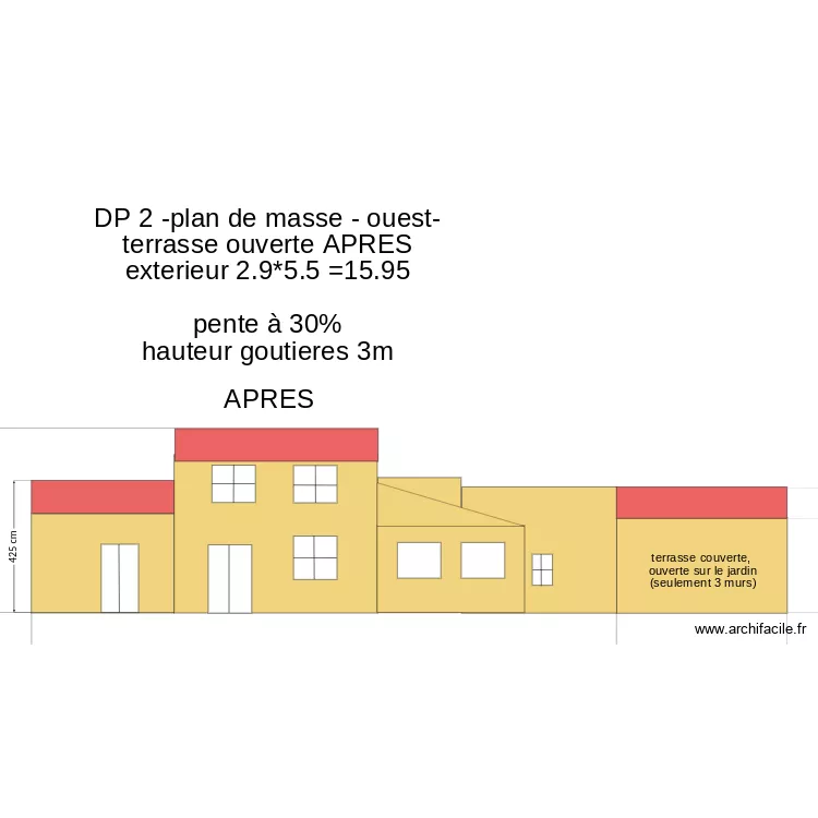 DP2- plan de masse -OUEST-  Terrasse ouverte apres. Plan de 