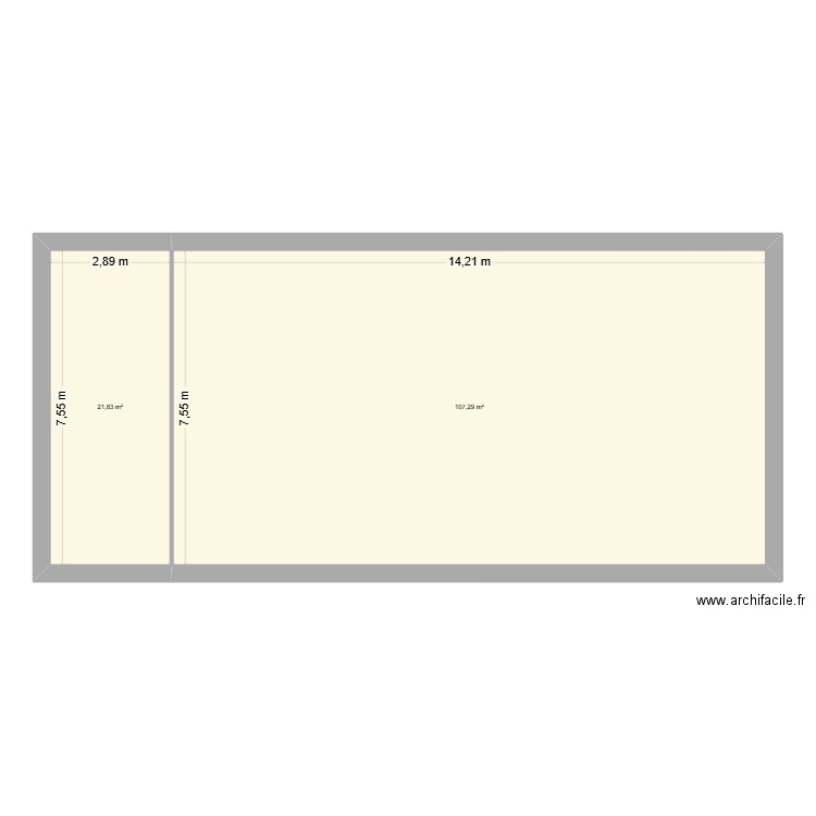 Léa Gauriac 2 plafonds. Plan de 2 pièces et 129 m2