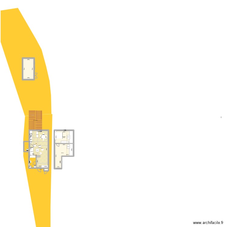 Boursule3. Plan de 5 pièces et 89 m2