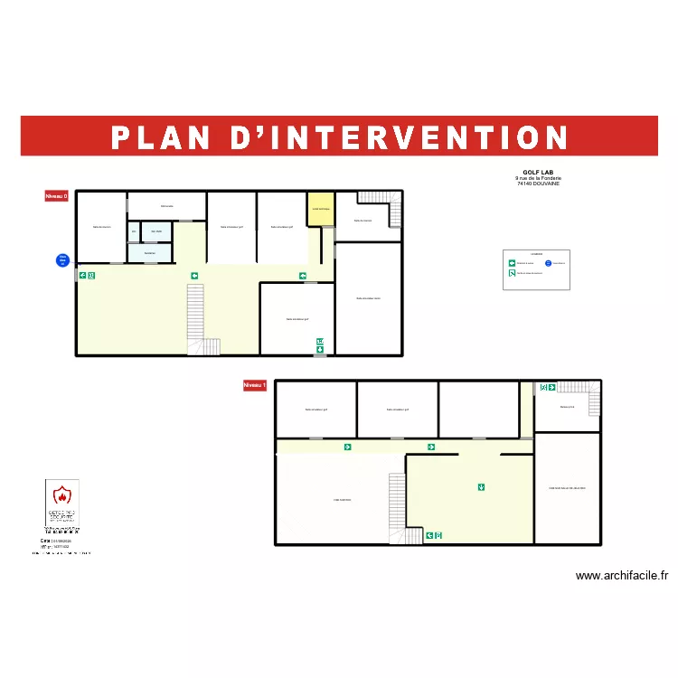 Plan d'intervention GOLF LAB. Plan de 21 Pièces et 576 m²