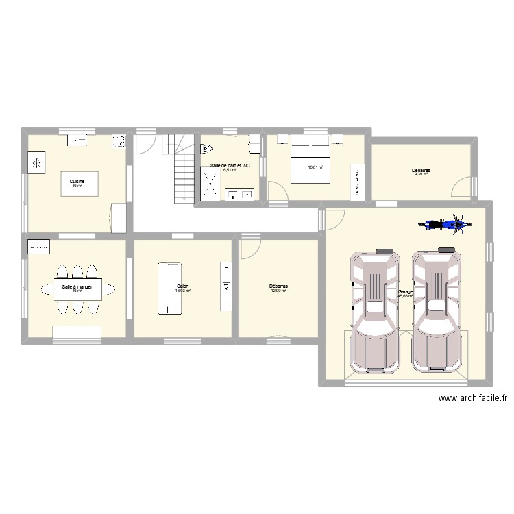 A01. Plan de 8 pièces et 133 m2