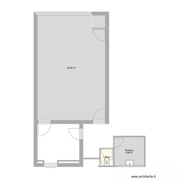 CHEZ PATRICK cotes. Plan de 3 Pièces et 44 m² CHEZ PATRICK cotes. Plan de 3 Pièces et 44 m²