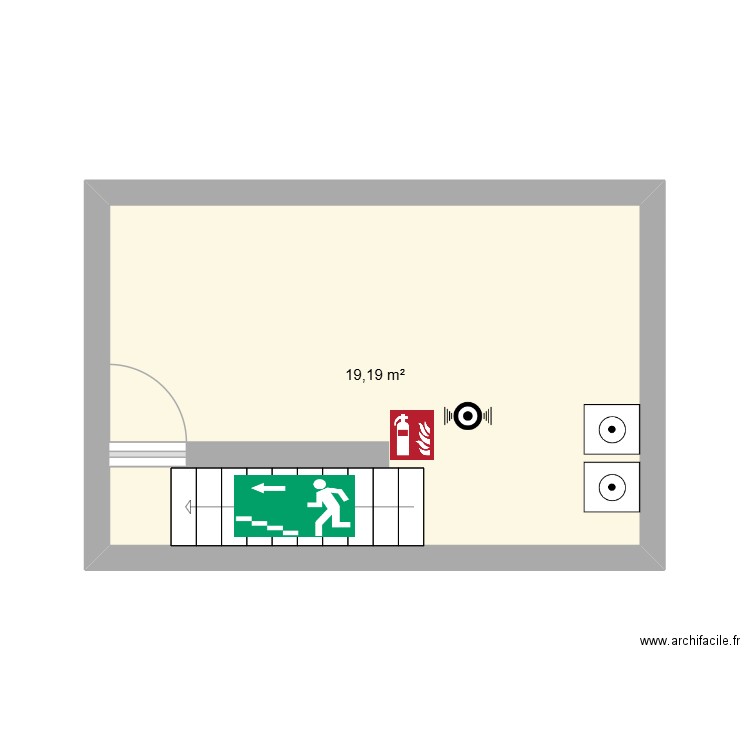 plan Sous sol. Plan de 1 pièce et 19 m2