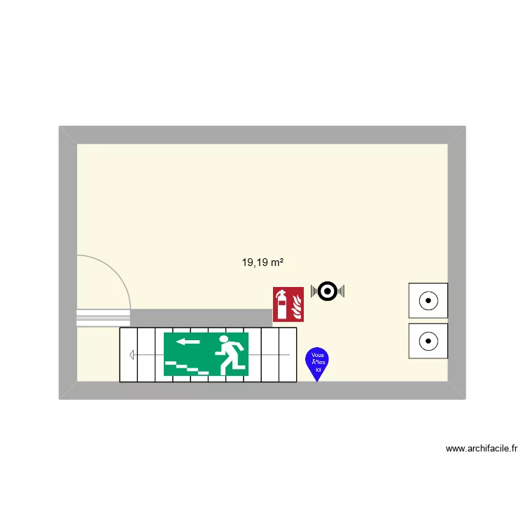 plan Sous sol. Plan de 1 pièce et 19 m²